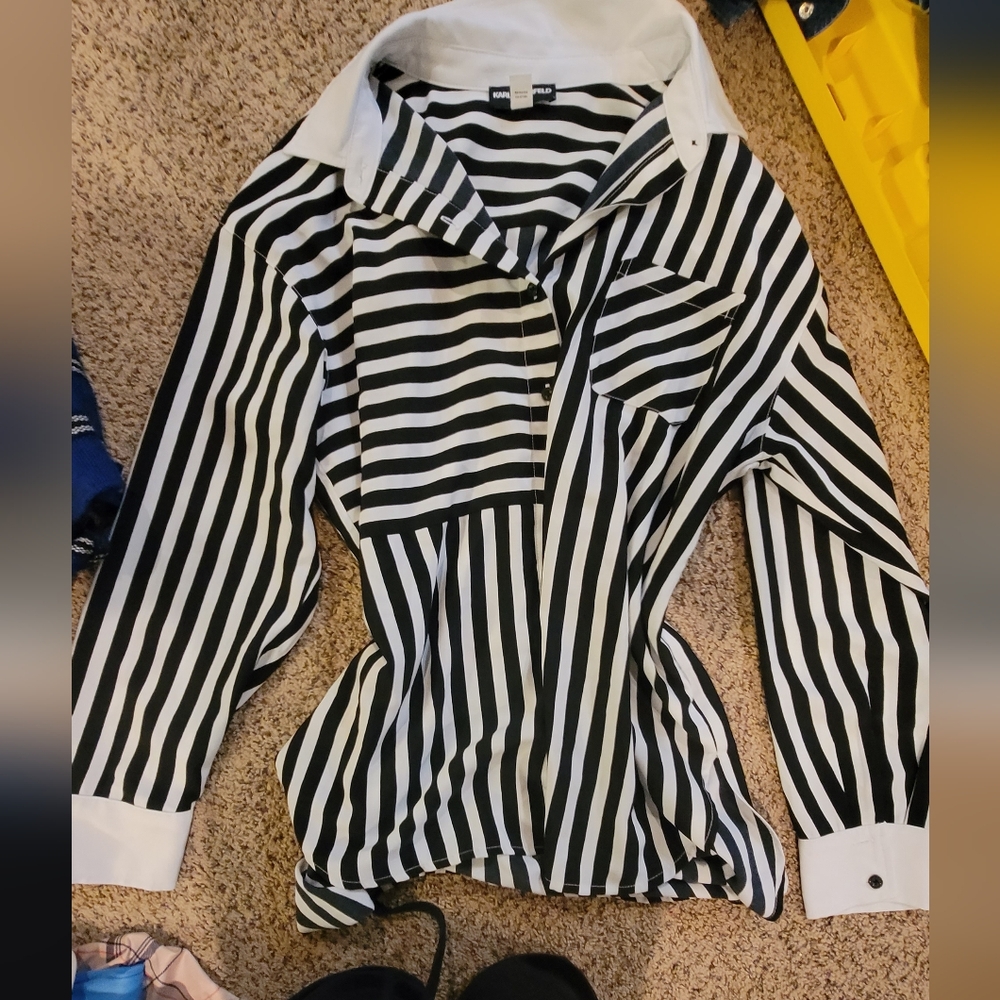 Karl Lagerfeld Monochrome Striped Shirt